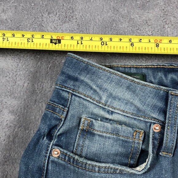 Wild Fable Jeans Womens Sz 0 Light Wash Super High Rise Slim Straight Distressed - Picture 7 of 14